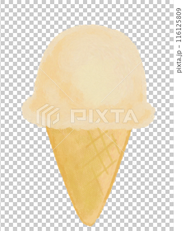 コーンにのったジェラートのイラスト コーンにのったジェラートのイラスト 116125809