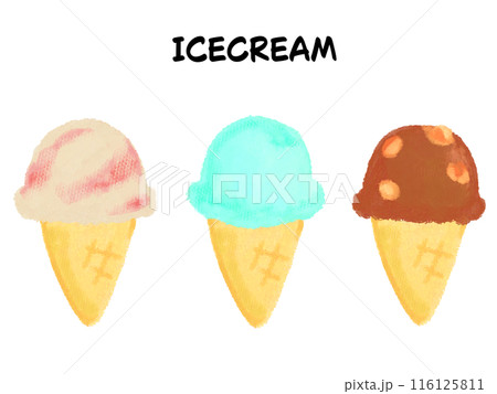レトロなアイスクリームのイラスト 116125811