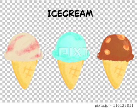 レトロなアイスクリームのイラスト 116125811