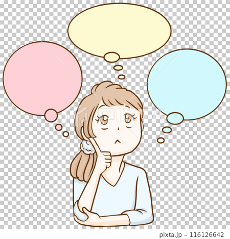 考える女性のイラスト 116126642