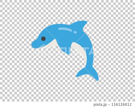 青色のイルカのアイコンのイラスト 116126812