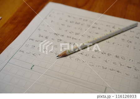 小学3年生の子供が夏休みの宿題で読書感想文を書いている途中の原稿用紙 小学3年生の子供が夏休みの宿題で読書感想文を書いている途中の原稿用紙 116126933