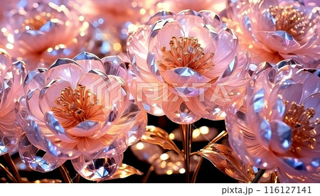 夜に輝くクリスタルの花 116127141
