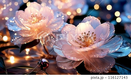 夜に輝くクリスタルの花 116127143