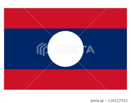 世界の国旗　ラオス 116127332