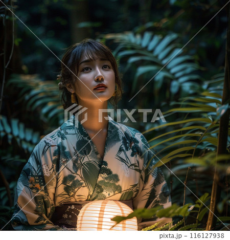 浴衣女性のポートレート 116127938