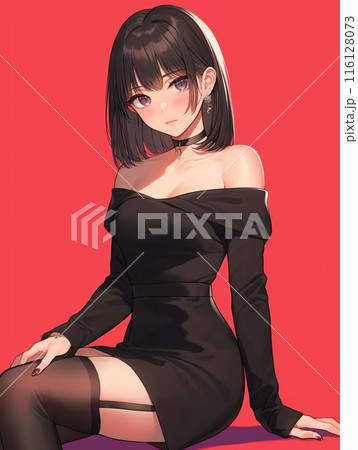 オフショルダーの服を着た美しい女性 116128073
