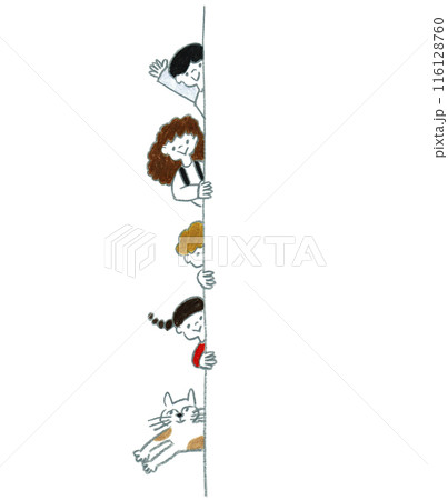 手書きイラスト 子供と猫 手書きイラスト 子供と猫 116128760