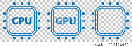 CPU and GPU icon set blue - Stock Illustration [116128980] - PIXTA