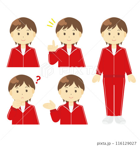 ジャージを着た女性のイラスト 116129027