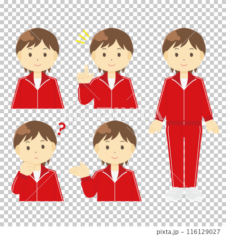 ジャージを着た女性のイラスト 116129027