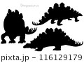 ステゴザウルス　恐竜シルエットのセット 116129179