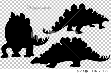 Stegosaurus dinosaur silhouette set 116129179