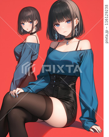 オフショルダーの服を着た美しい女性 116129238