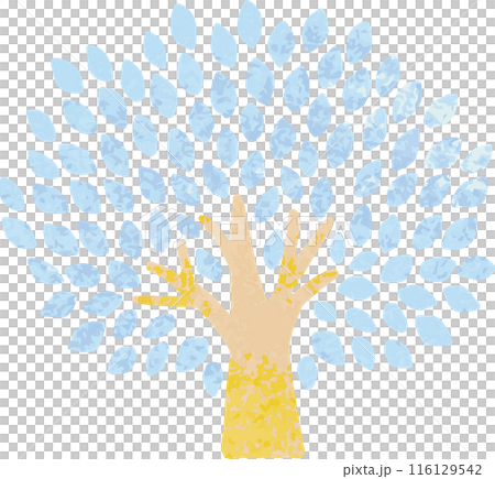 樹冬季植物處理裝飾圖示水彩手繪插畫素材 116129542