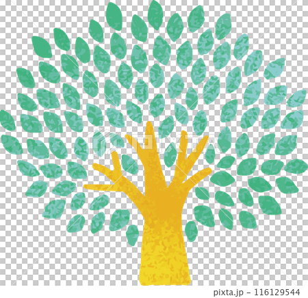 Tree Summer Plant Decoration Icon Watercolor Hand-drawn Illustration 116129544