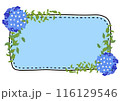 青い紫陽花のフレームイラスト 116129546