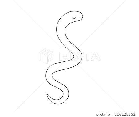 蛇のシンプルな線画イラスト 116129552