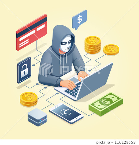 scammer isometric 116129555