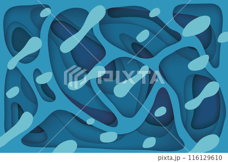 3D abstract background with paper cut shapes. Vector design layout for business presentations, flayers, posters and invitations. Blue carving art 116129610