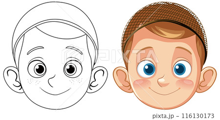Smiling Muslim Boy Character Illustration Smiling Muslim Boy Character Illustration 116130173