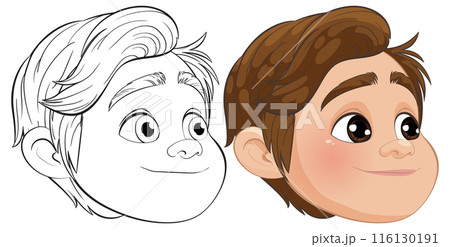 Smiling Boy Character Illustration 116130191
