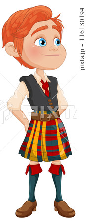 Young Boy in Traditional Scottish Attire 116130194