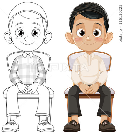Muslim Boy Sitting on Chair 116130223