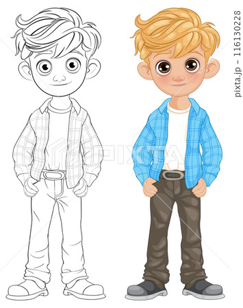 Boy Character in Casual Outfit 116130228