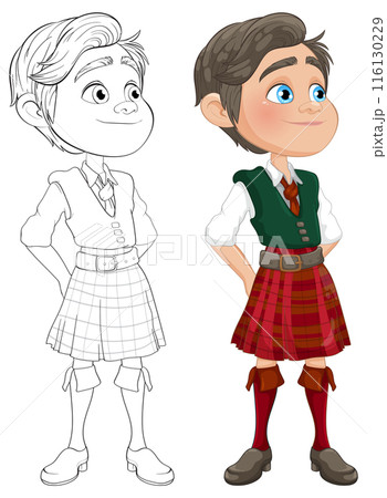 Scottish Boy in Traditional Attire 116130229