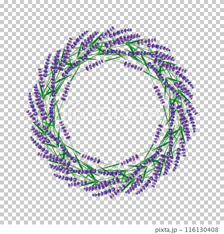 メッセージが書ける可愛いラベンダーのフレーム素材イラスト 116130408