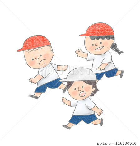 運動会でかけっこをする子どもたち 運動会でかけっこをする子どもたち 116130910