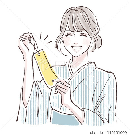 七夕 / 短冊 / 浴衣 / 七夕飾り / 女性・女の子のイラスト素材 116131009