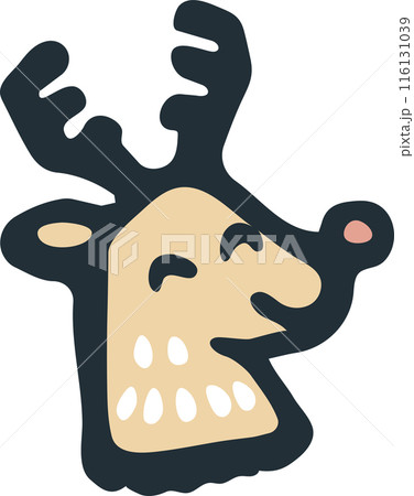 クリスマス アイコン トナカイ 手描き あしらい 飾り 版画 かわいい イラスト素材 クリスマス アイコン トナカイ 手描き あしらい 飾り 版画 かわいい イラスト素材 116131039