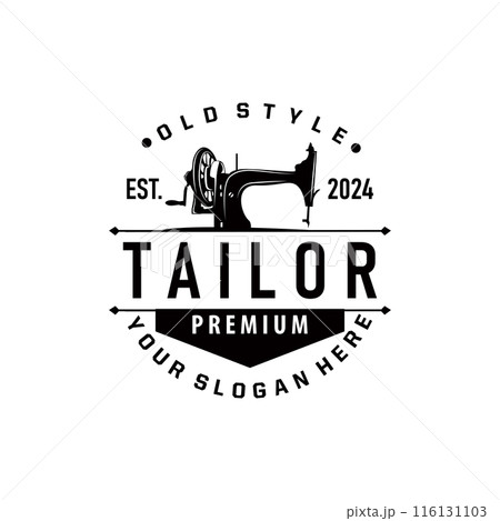 Tailor Logo, Needle and Thread Vector, Retro Vintage Simple Minimalist Old Inspiration Design Tailor Logo, Needle and Thread Vector, Retro Vintage Simple Minimalist Old Inspiration Design 116131103