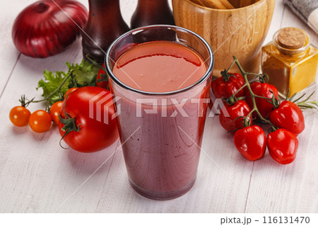 Fresh Tomato juice in the glass Fresh Tomato juice in the glass 116131470