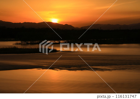 夕焼けの北上川 夕焼けの北上川 116131747