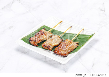 Thai cuisine - grilled pork skewer Thai cuisine - grilled pork skewer 116132033
