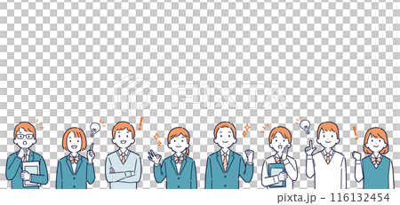 Illustration set of high school students looking up and with bright expressions_headline 116132454