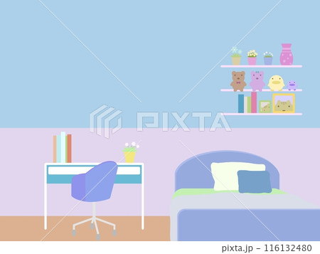 青い部屋の背景素材 青い部屋の背景素材 116132480