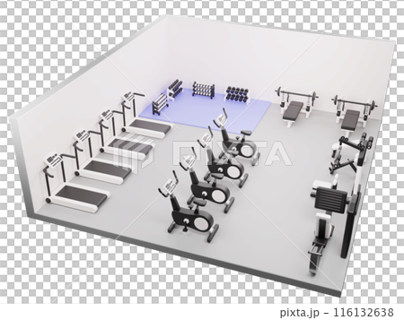 Isometric illustration of a sports gym Isometric illustration of a sports gym 116132638