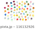 水彩で描いたかわいい小花のイラスト素材 116132926