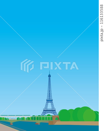エッフェル塔　tour eiffel　ビル・アケム橋　pont de bir-hakeem　パリ　 116133588