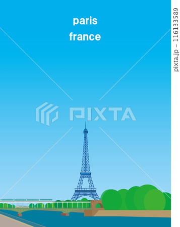エッフェル塔　tour eiffel　ビル・アケム橋　pont de bir-hakeem　パリ　 116133589