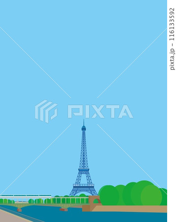 エッフェル塔　tour eiffel　ビル・アケム橋　pont de bir-hakeem　パリ　 116133592