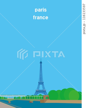エッフェル塔　tour eiffel　ビル・アケム橋　pont de bir-hakeem　パリ　 116133597
