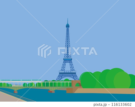 エッフェル塔 tour eiffel ビル・アケム橋 pont de bir-hakeem パリ エッフェル塔 tour eiffel ビル・アケム橋 pont de bir-hakeem パリ 116133602