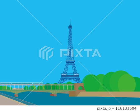 エッフェル塔　tour eiffel　ビル・アケム橋　pont de bir-hakeem　パリ　 116133604