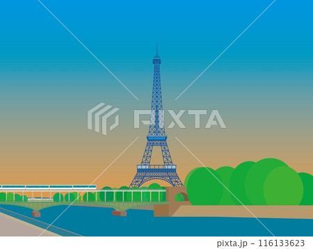 エッフェル塔　tour eiffel　ビル・アケム橋　pont de bir-hakeem　パリ　 116133623