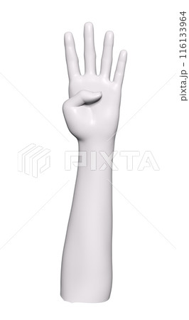 3D Female hand with gesture 116133964